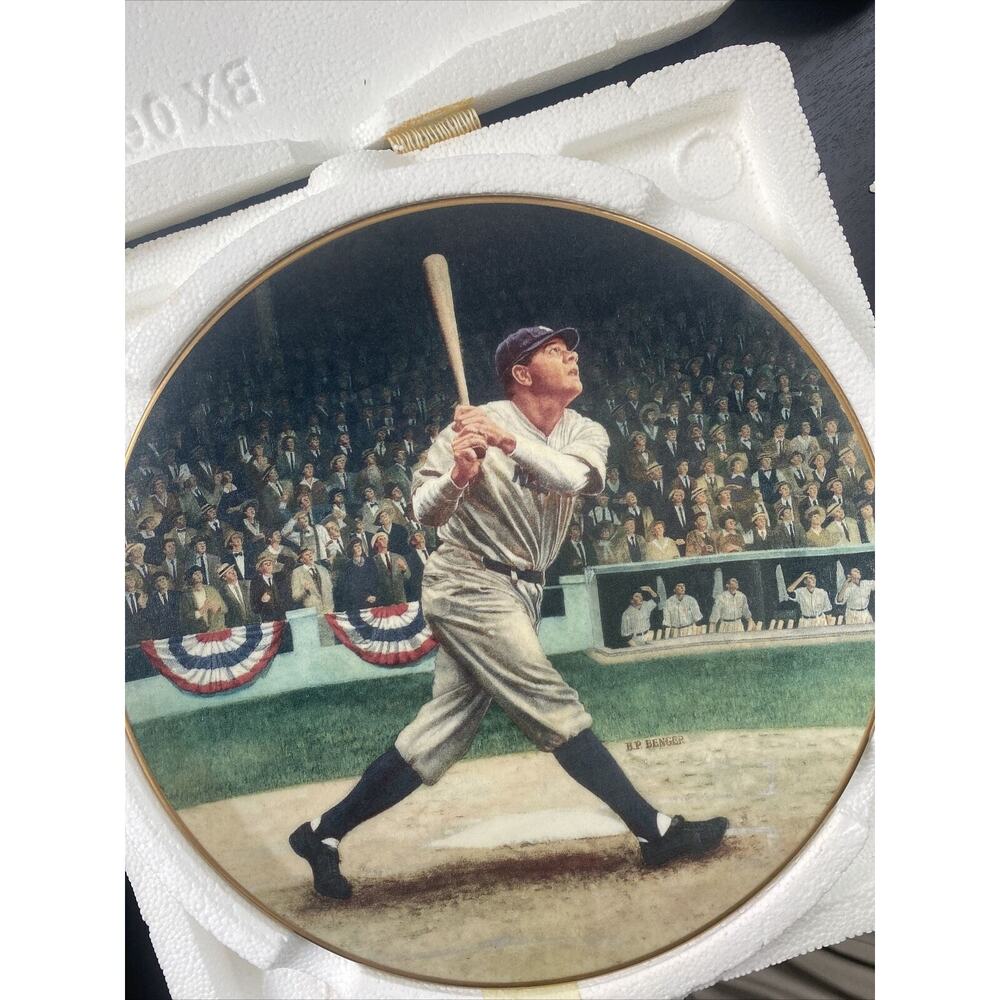 DELPHI BABE RUTH THE CALLED SHOT LARGE 8" PLATE BRADFORD EXCHANGE